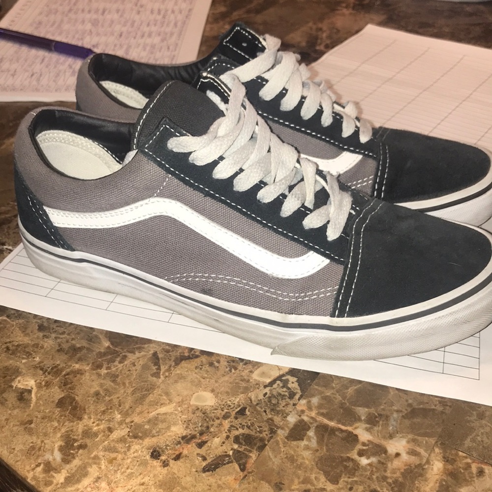 Van’s sneakers- gently used, black/gray/white